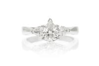 A 14 Karat White Gold and Diamond Ring, 3.80 dwts.
