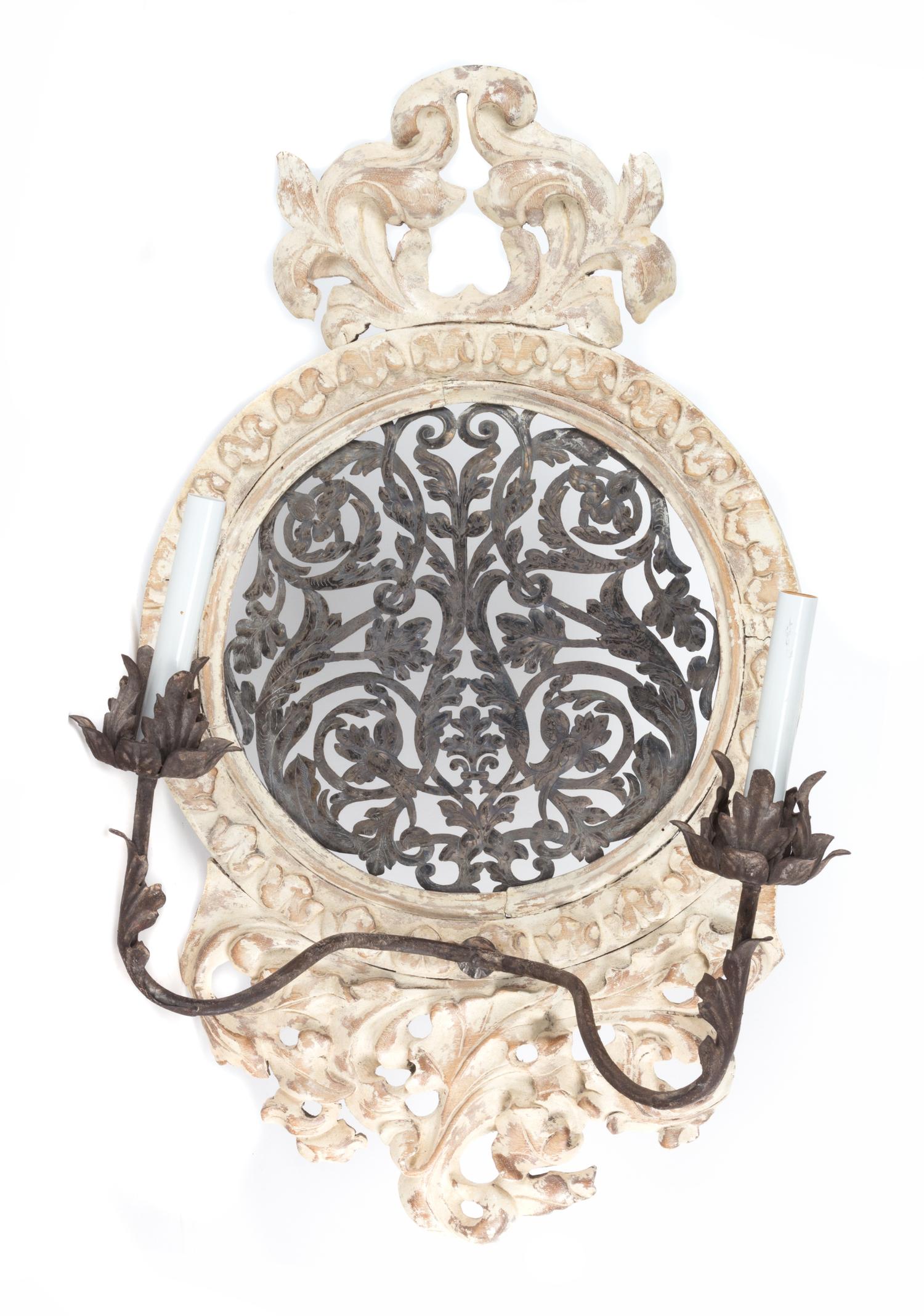 A Pair of Twin-Light Sconces Height 28 inches. — 20TH CENTURY