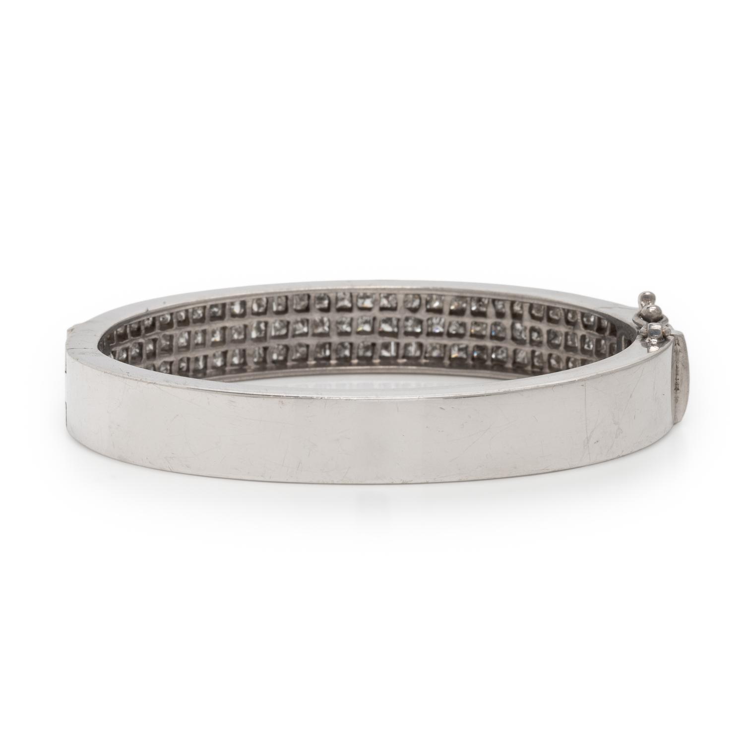 Diamond and White Gold Bangle Bracelet