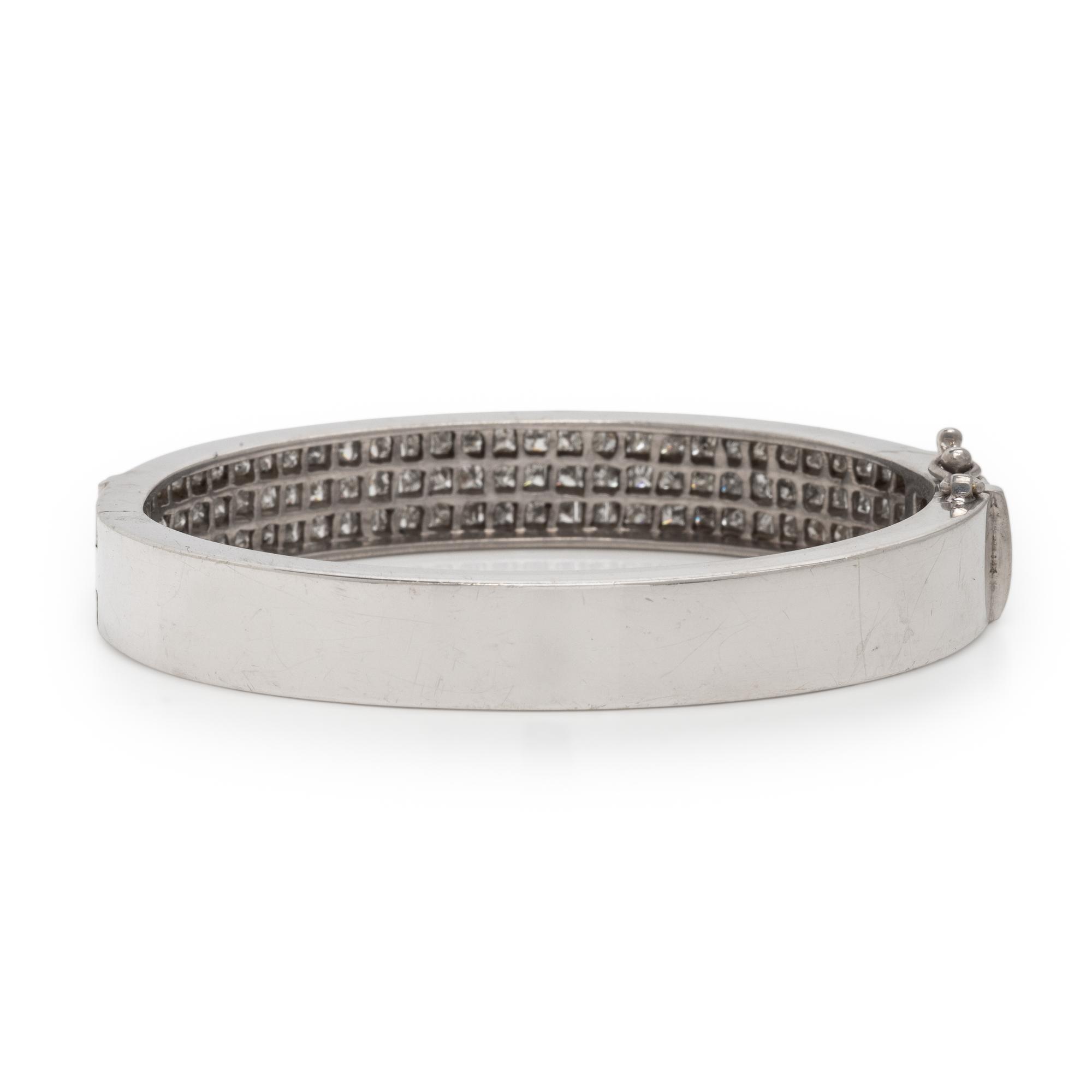 Diamond and White Gold Bangle Bracelet