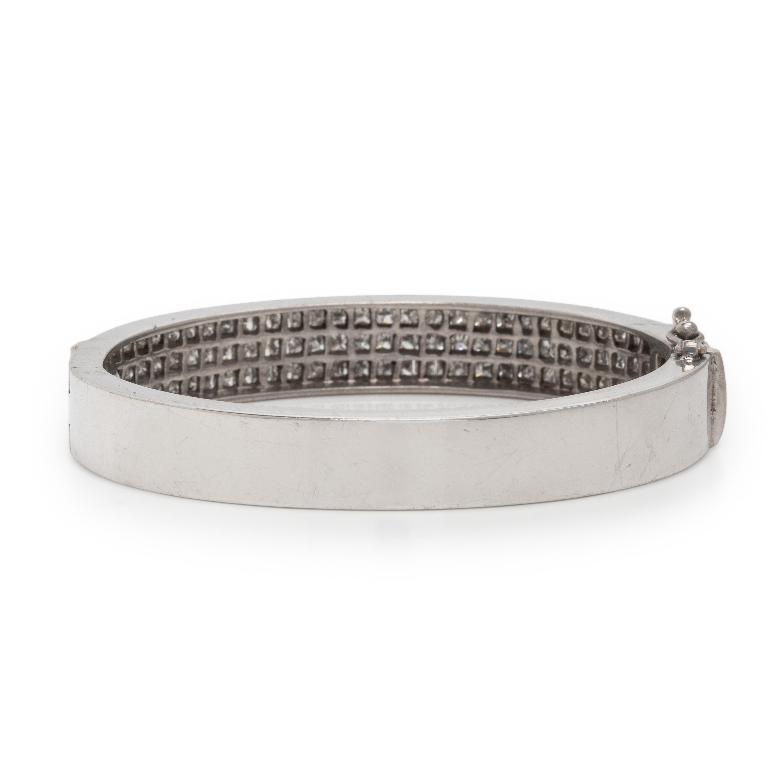 Diamond and White Gold Bangle Bracelet