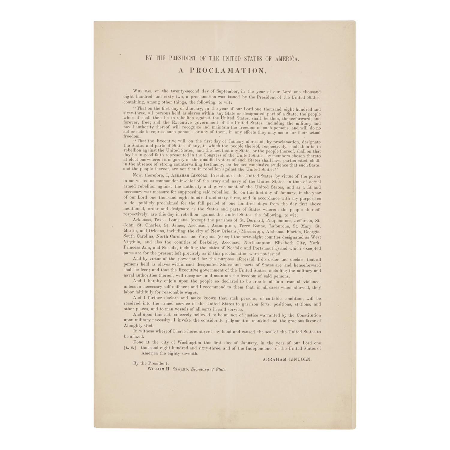 [Presidential] [Lincoln, Abraham] By the President of the United States of America. A Proclamation