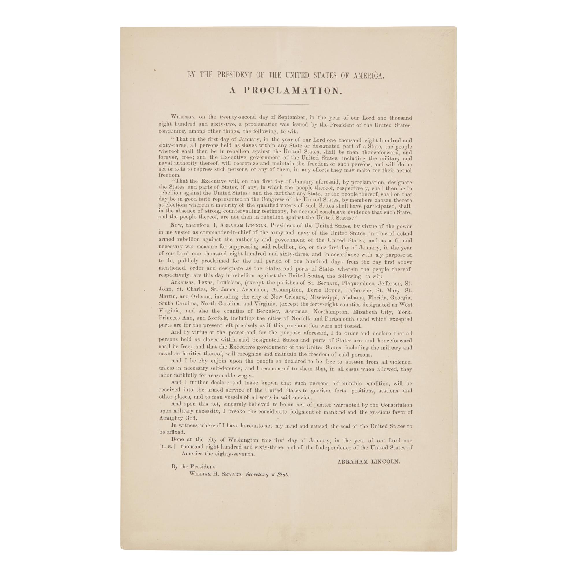 [Presidential] [Lincoln, Abraham] By the President of the United States of America. A Proclamation