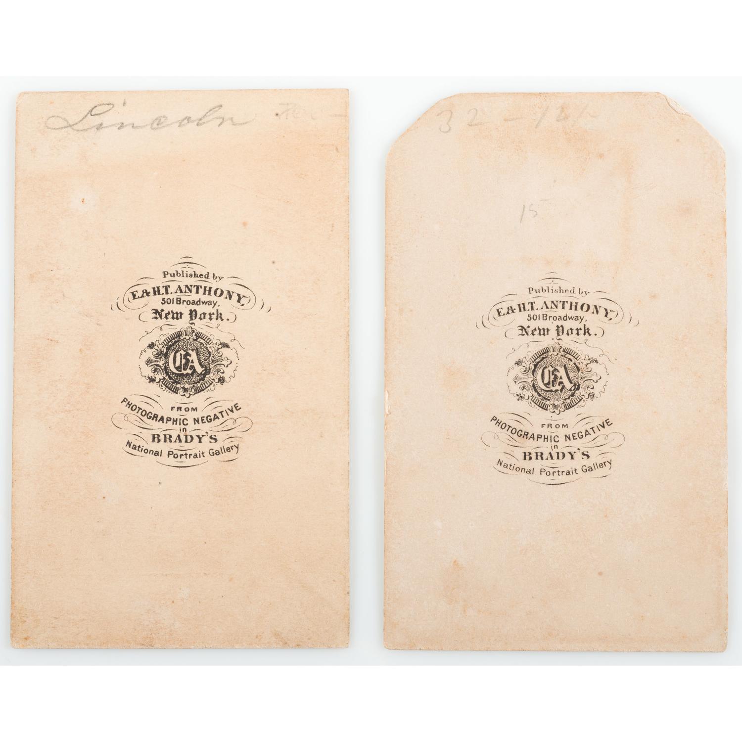 Abraham Lincoln, Two CDVs by Brady/Anthony