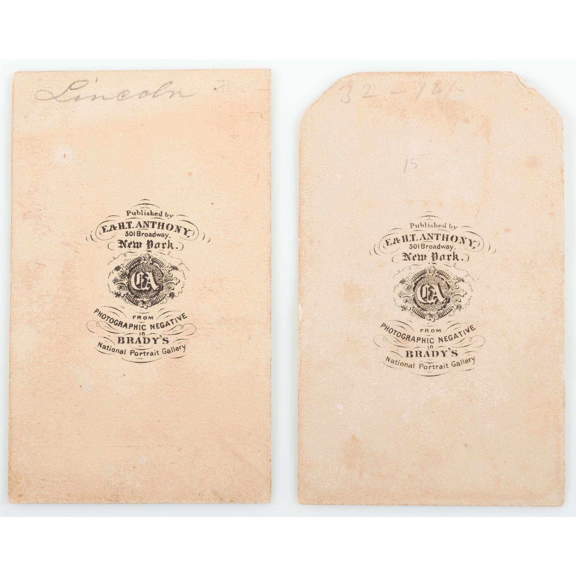 Abraham Lincoln, Two CDVs by Brady/Anthony