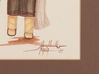 Brent Naha (Hopi, 1955-1986) gouache on paper