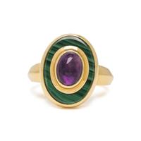 AMETHYST AND MALACHITE RING