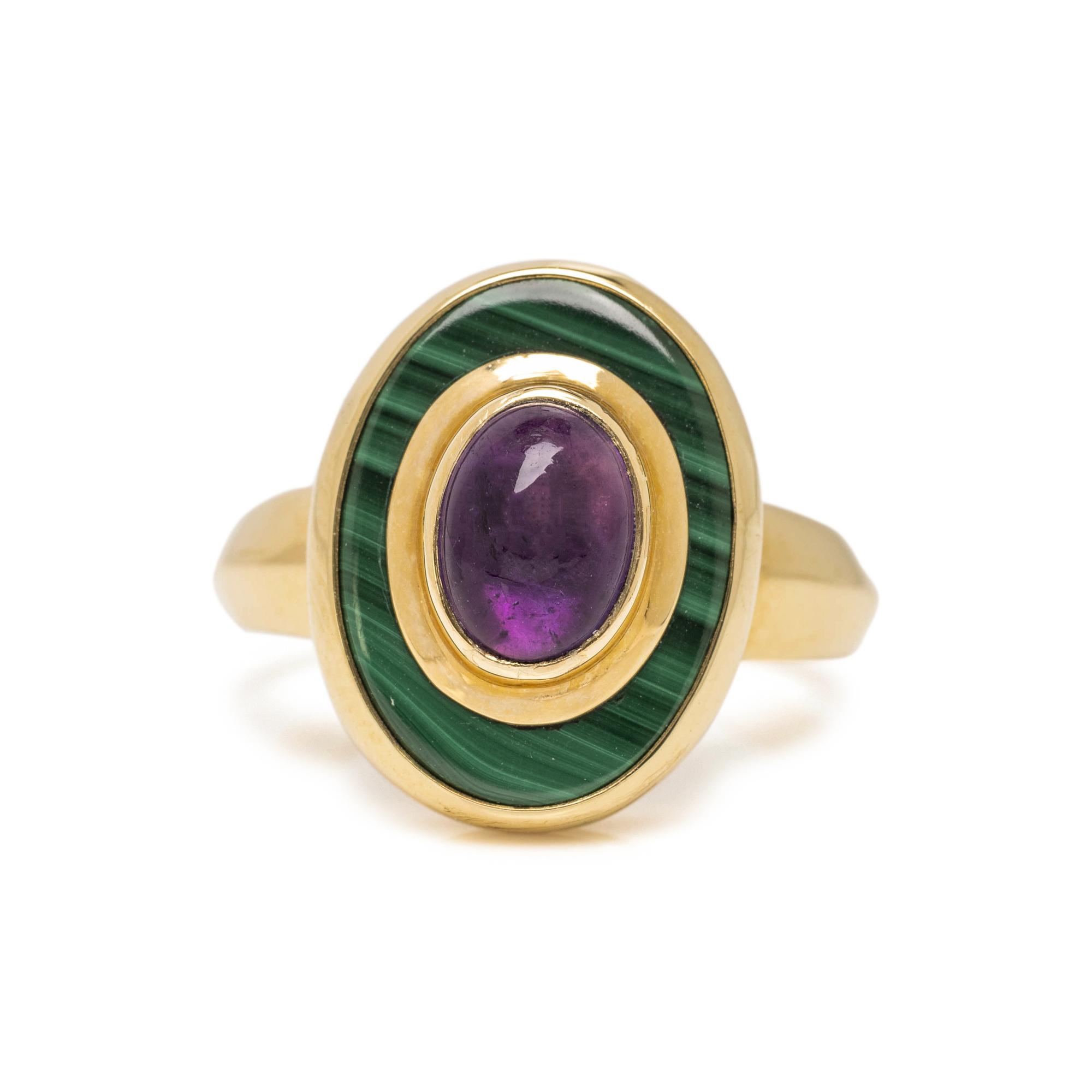 AMETHYST AND MALACHITE RING