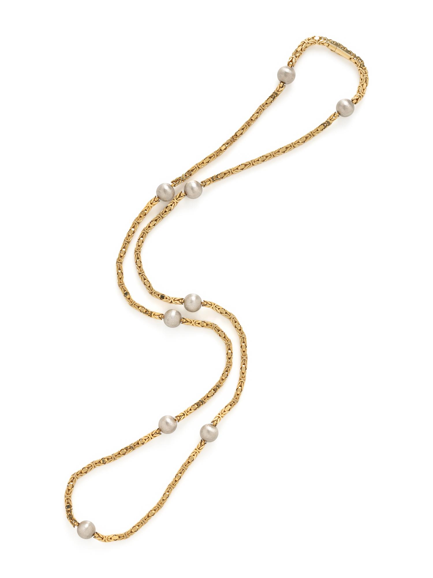 BICOLOR GOLD LONG CHAIN NECKLACE