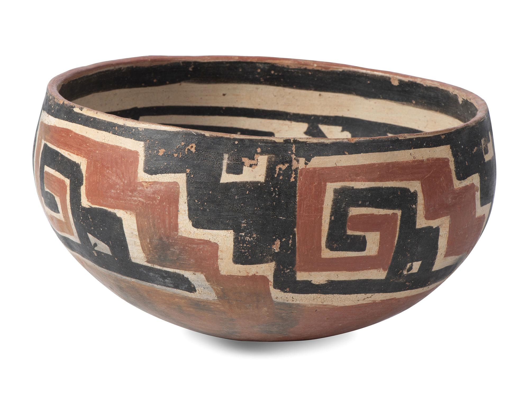 Salado Culture, Tonto Polychrome Pottery Bowl