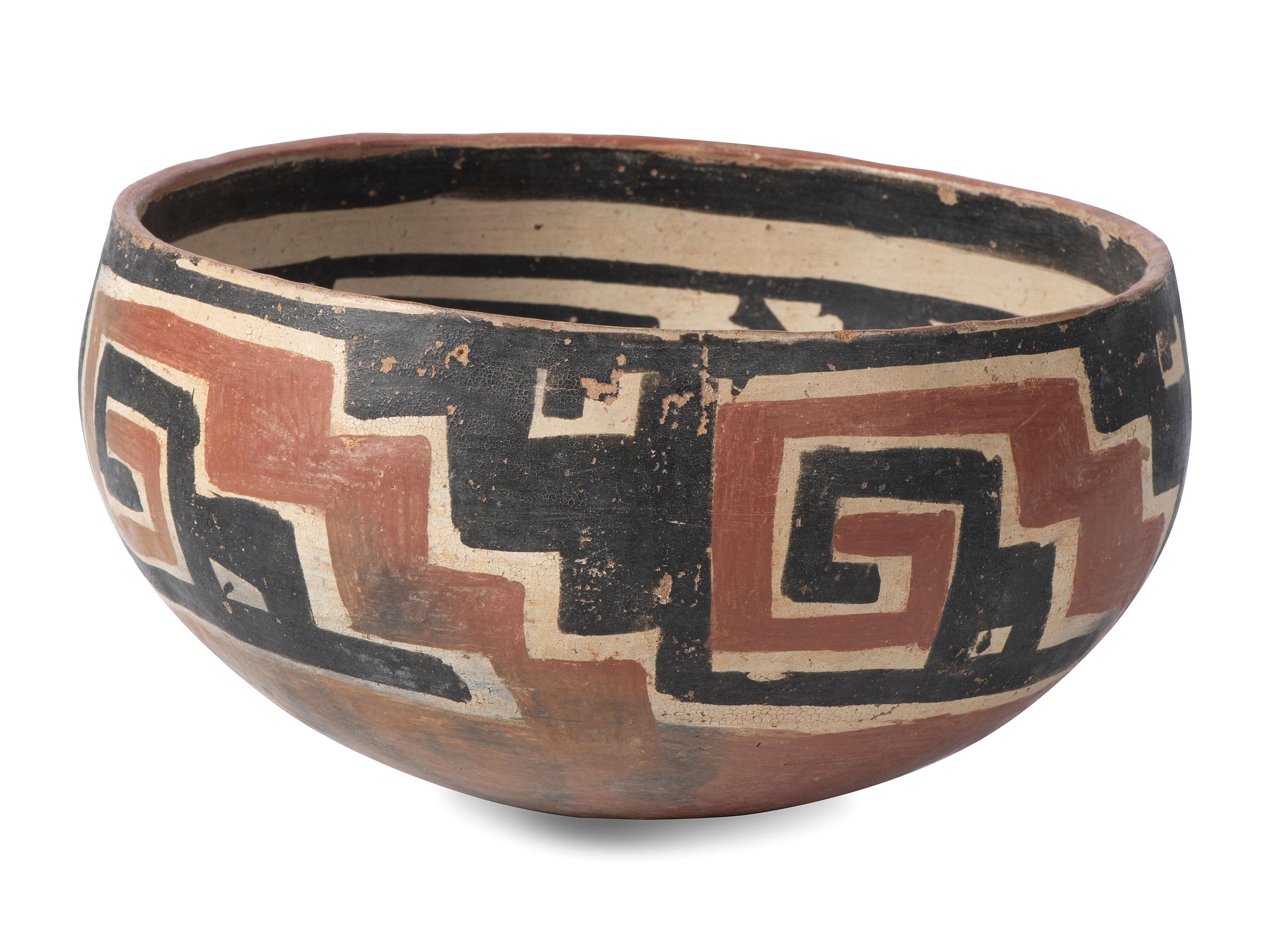 Salado Culture, Tonto Polychrome Pottery Bowl