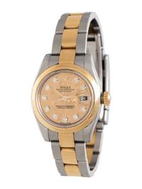 ROLEX, STAINLESS STEEL, YELLOW GOLD AND DIAMOND REF. 179163 'OYSTER PERPETUAL DATEJUST' WRISTWATCH, CIRCA 2004