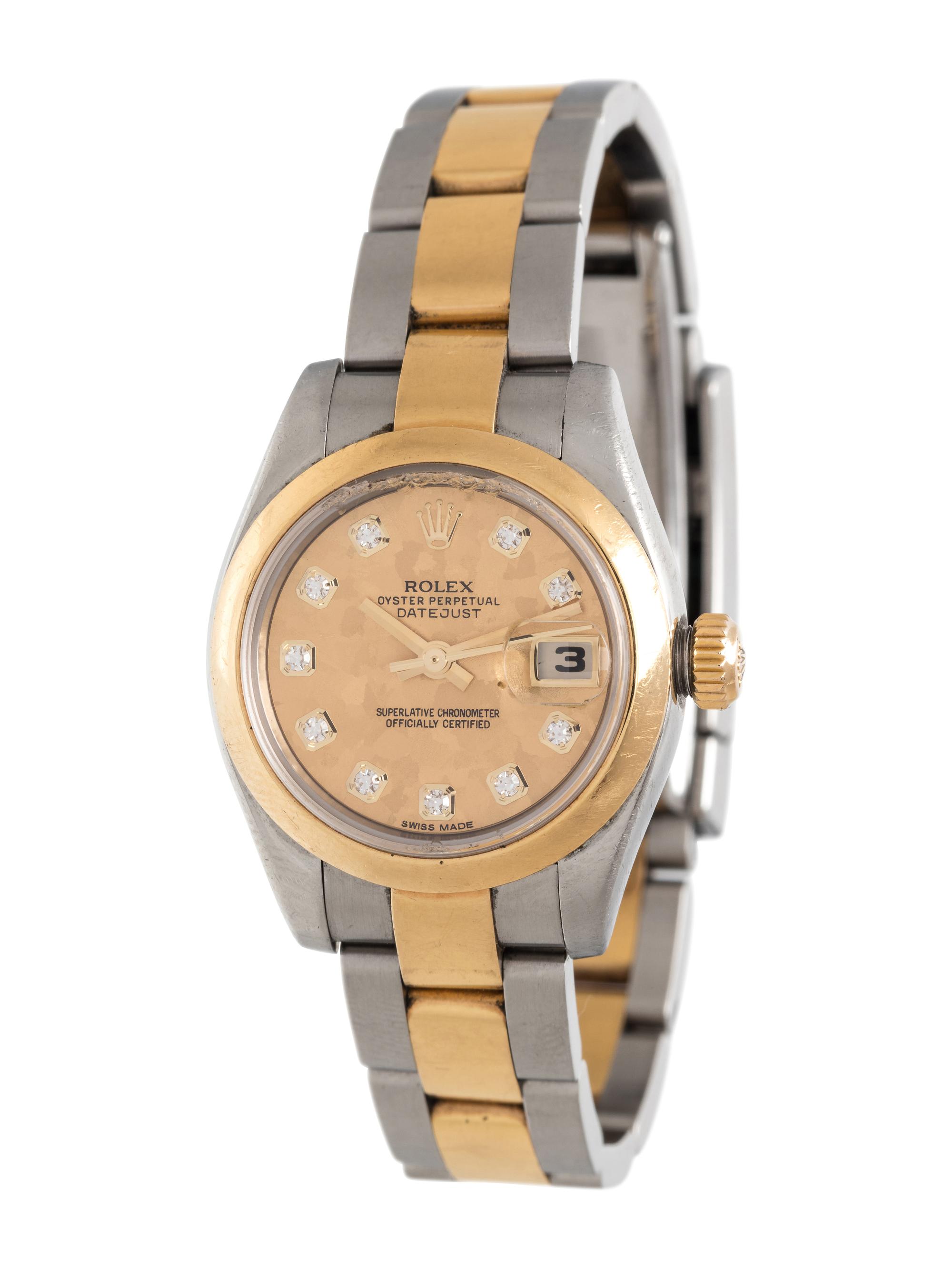 ROLEX, STAINLESS STEEL, YELLOW GOLD AND DIAMOND REF. 179163 'OYSTER PERPETUAL DATEJUST' WRISTWATCH, CIRCA 2004