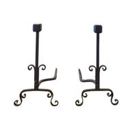 A Pair of Iron Andirons 13" W x 21.5" D x 24" H — Argentina, Circa 1920