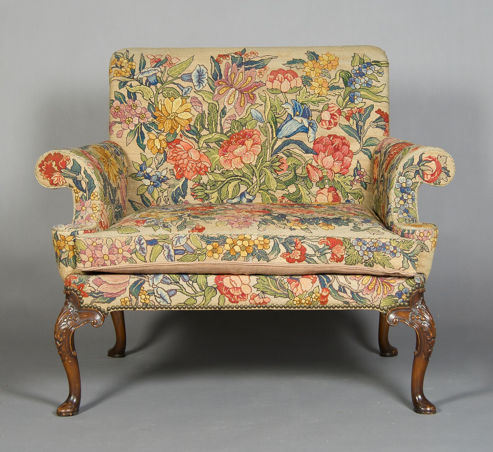 A Louis XV Style Fauteuil, Height 36 inches.