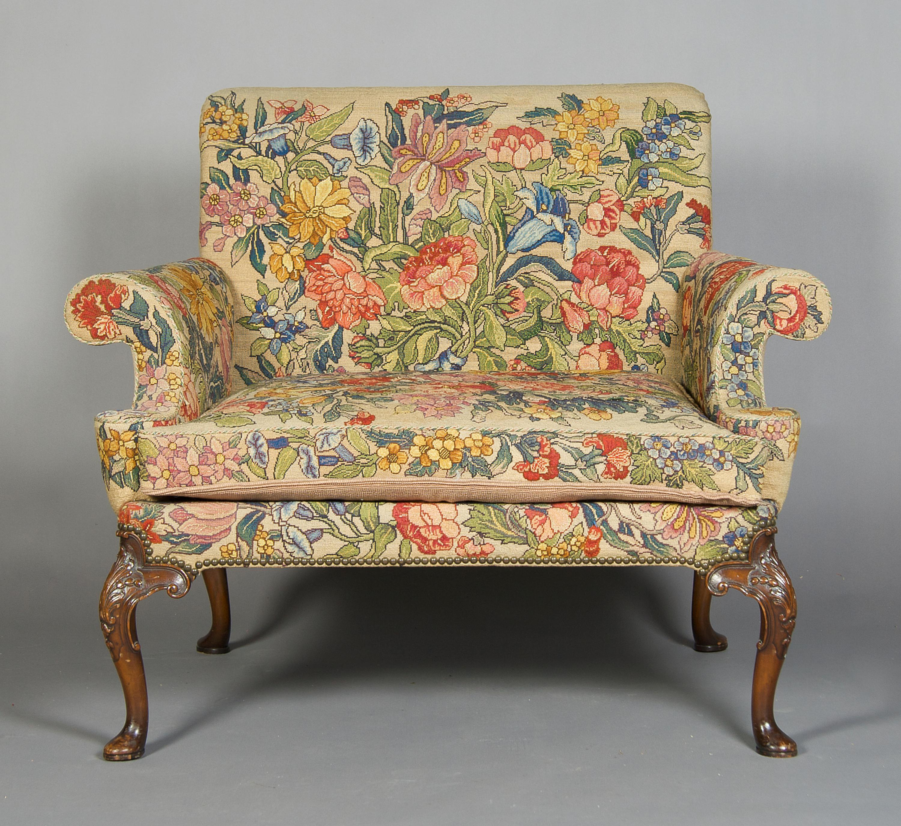 A Louis XV Style Fauteuil, Height 36 inches.