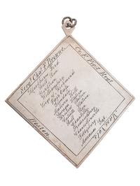 [CIVIL WAR]. III Corps badge identified to Sergeant Charles F. Browne, Company F, 1st Massachusetts Regiment, WIA Fredericksburg, Chancellorsville, and Gettysburg.