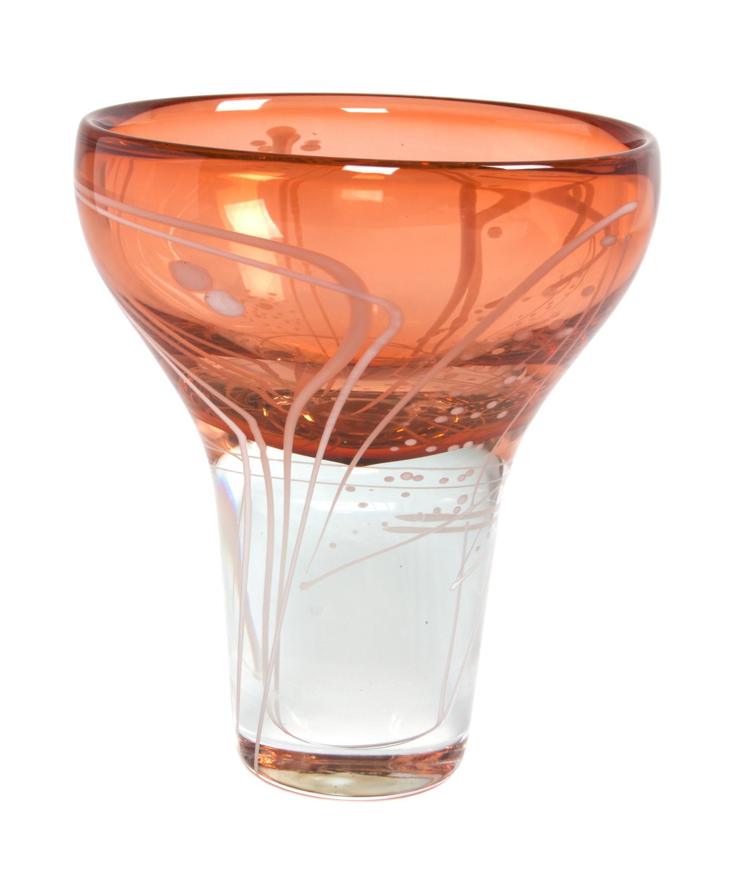 An Art Glass Vase Height 8 x diameter 6 3/4 inches. — MARK SUDDUTH