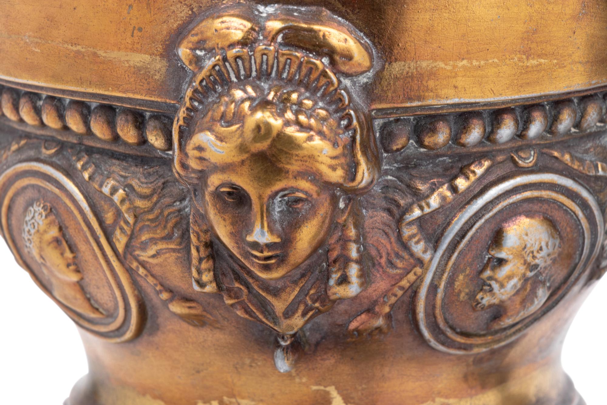 A Pair of Renaissance Revival Gilt Metal Handled Cups