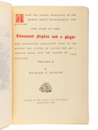 BURTON, Richard Francis, Sir (1821-1890), translator. A group of 5 works of Arabian Nights or The Book of the Thousand Nights and a Night , comprising: