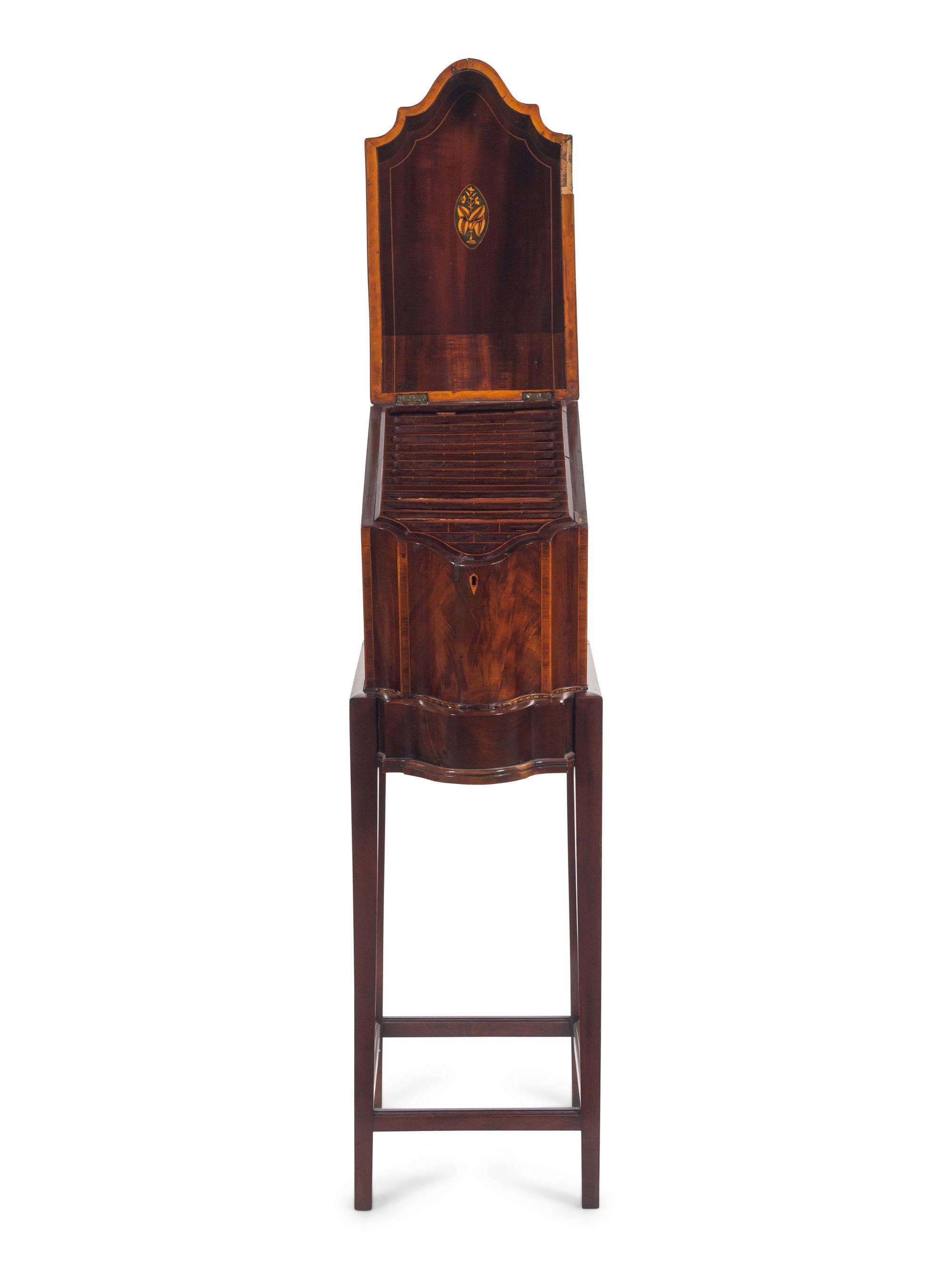 A Regency Mahogany Knife Box on Stand