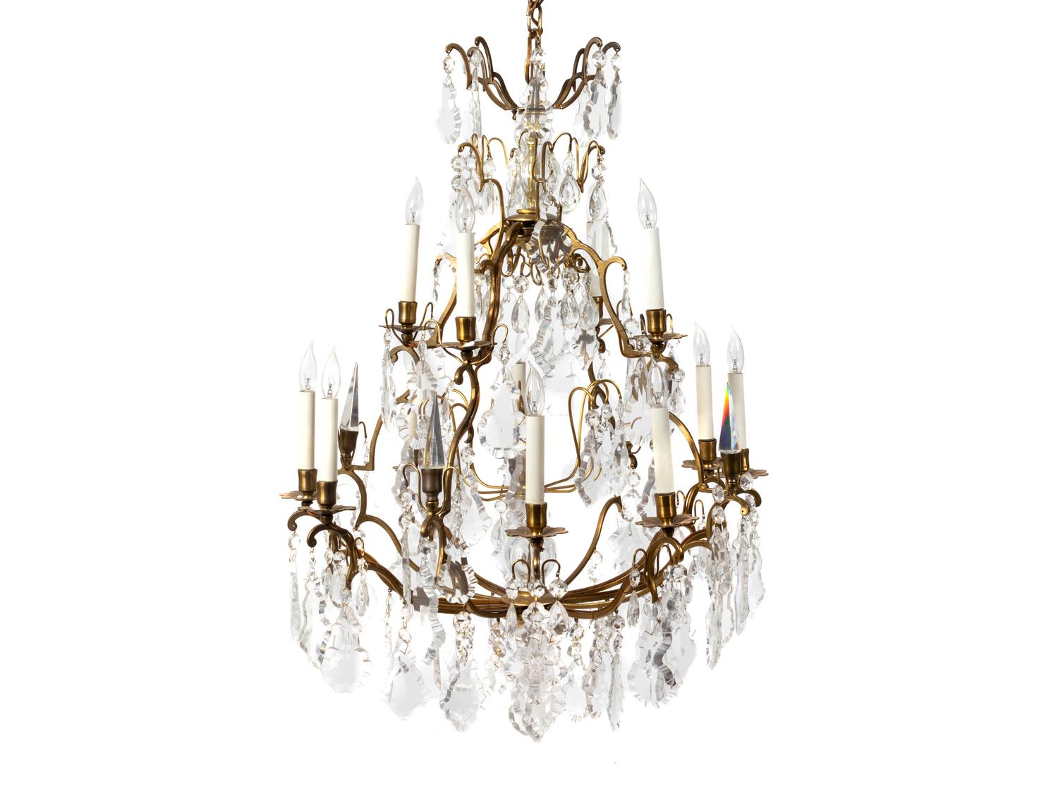 A Louis XV Style Gilt Bronze and Cut Crystal Chandelier — LATE 19TH/EARLY 20TH CENTURY