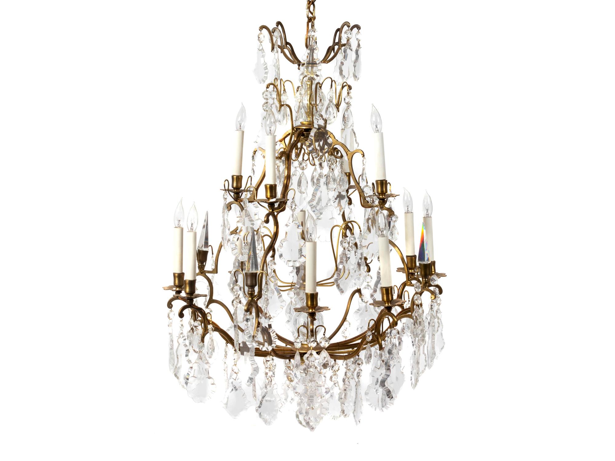 A Louis XV Style Gilt Bronze and Cut Crystal Chandelier — LATE 19TH/EARLY 20TH CENTURY