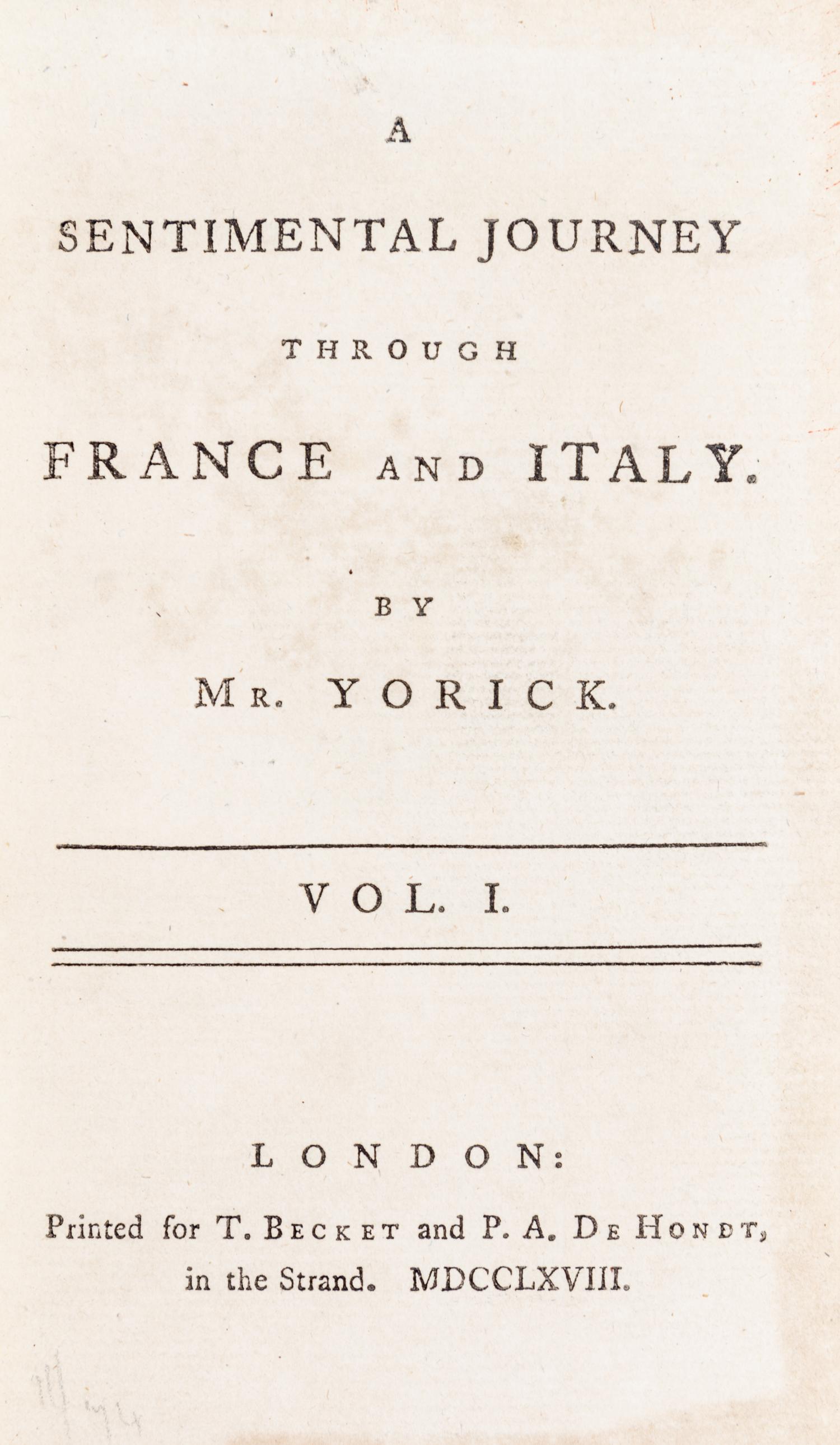 STERNE, LAURENCE. Works. London, 1761. 17 Volumes.