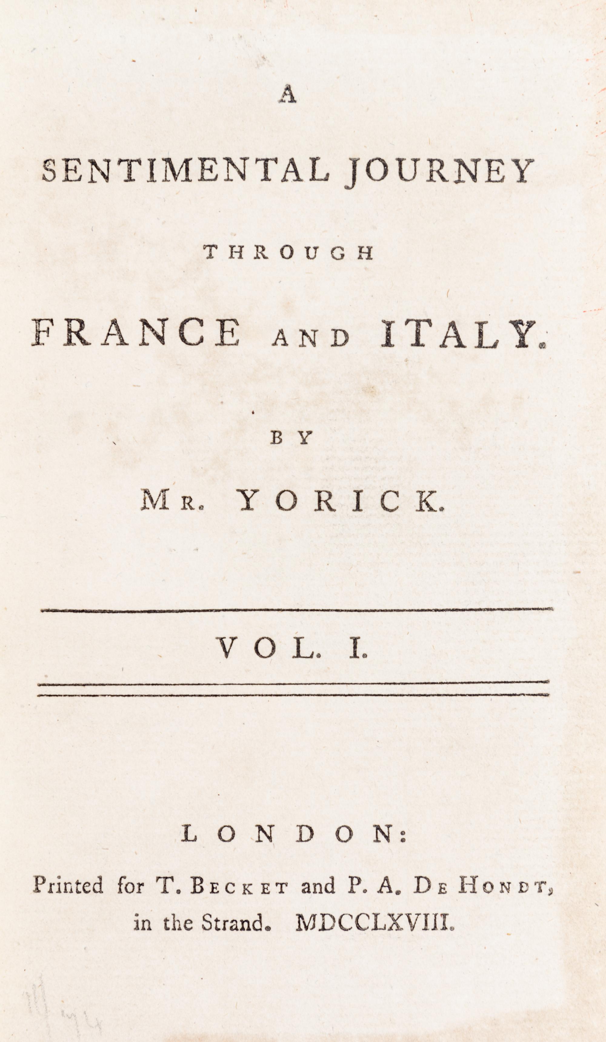 STERNE, LAURENCE. Works. London, 1761. 17 Volumes.