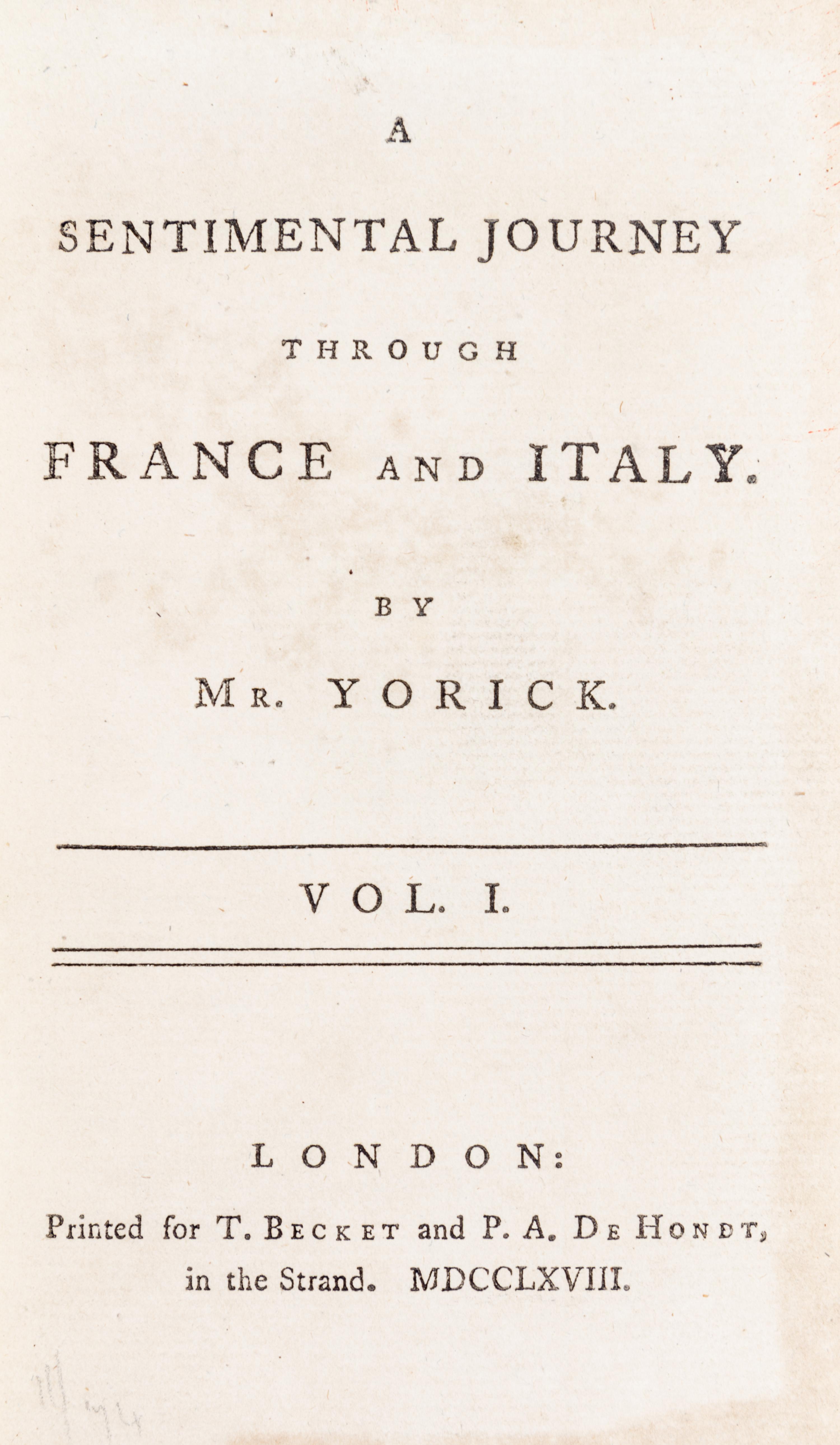 STERNE, LAURENCE. Works. London, 1761. 17 Volumes.