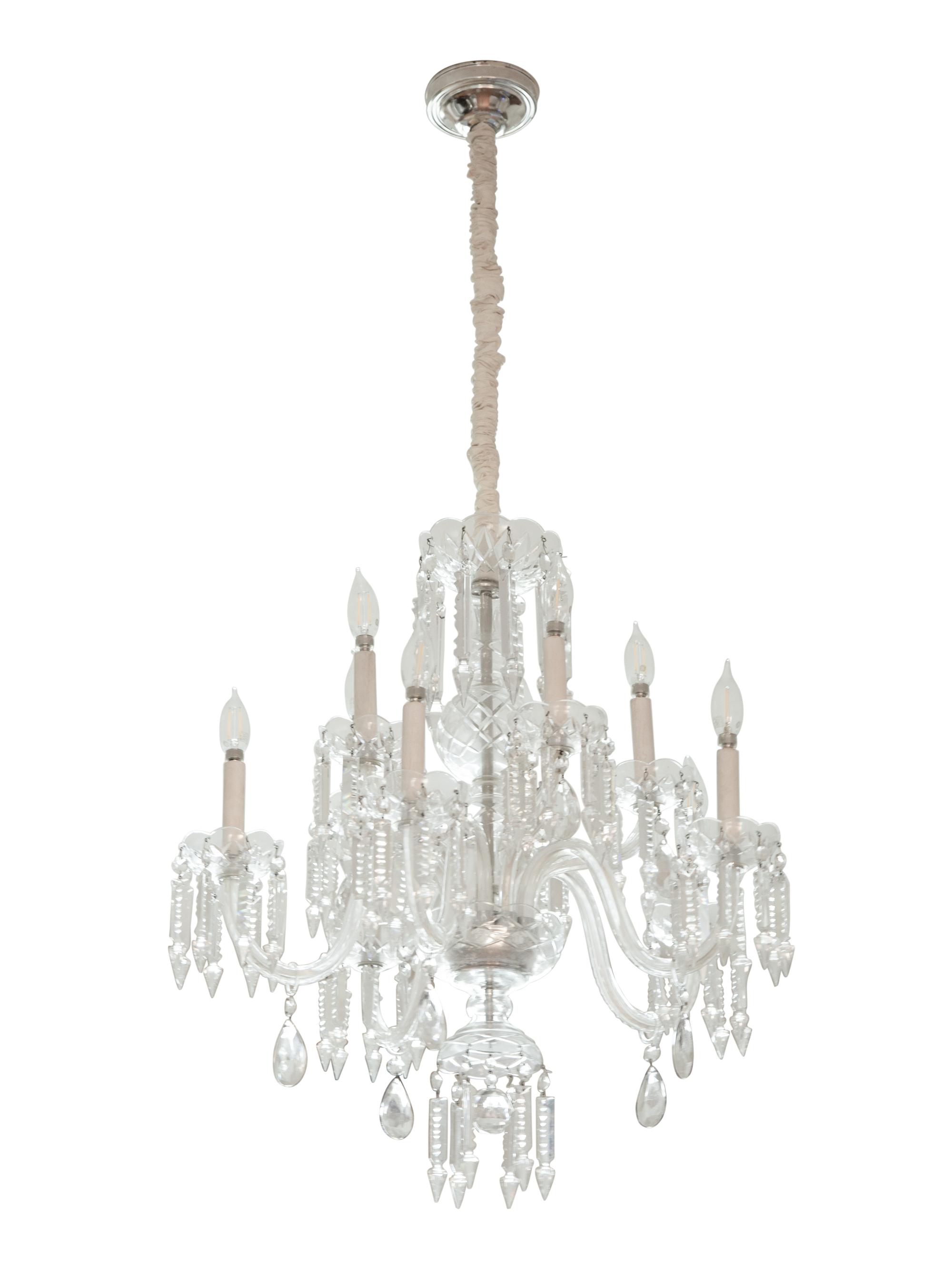 A Georgian Style Cut Glass Ten-Light Chandelier