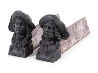 A Pair of French Cast Metal Figural Andirons