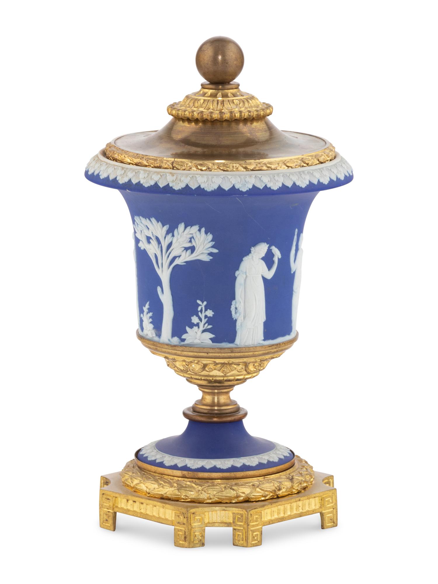 A Gilt-Bronze Mounted Wedgwood Jasperware Urn