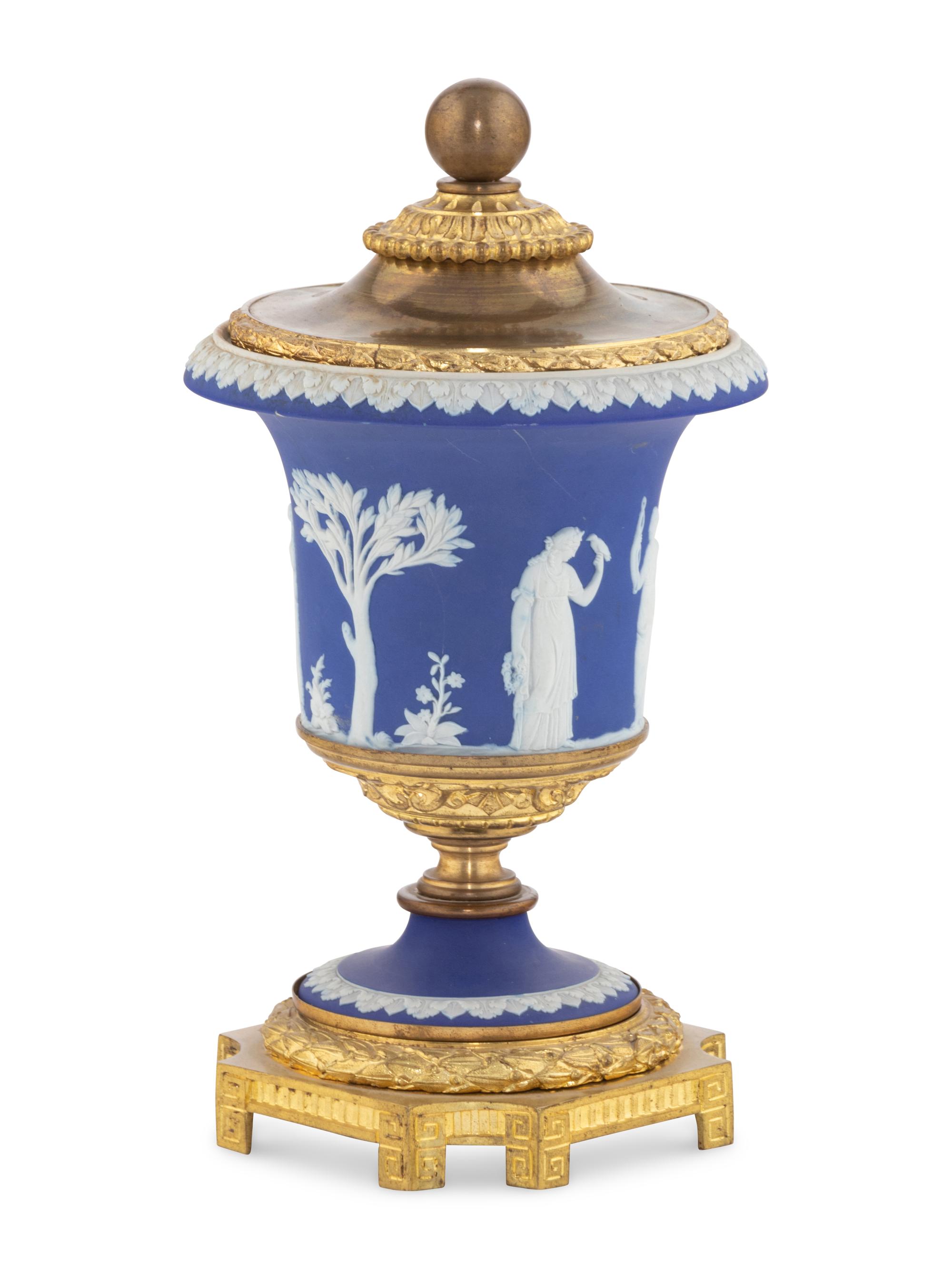 A Gilt-Bronze Mounted Wedgwood Jasperware Urn