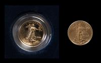 Two United States Mint 1/10 Ounce Gold Eagle Rounds — 2000 & 2010