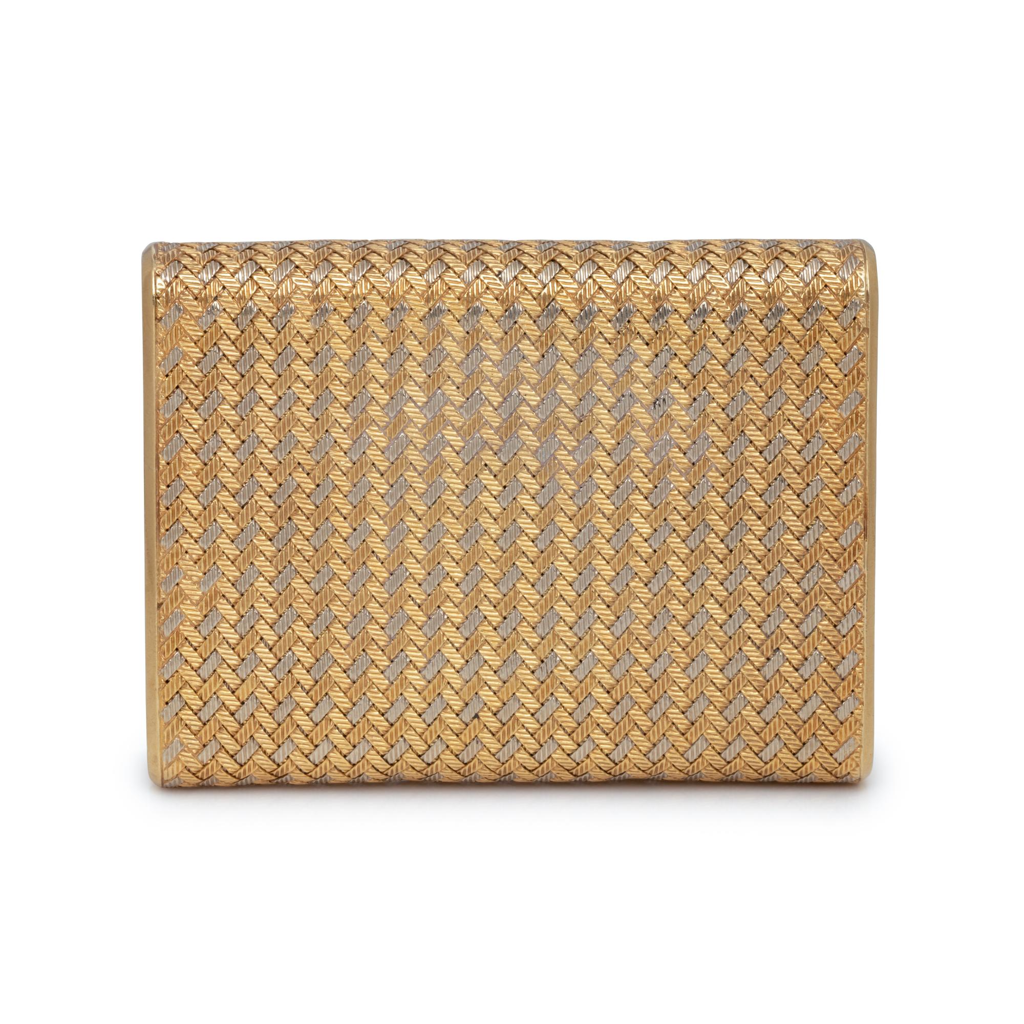 BICOLOR GOLD AND DIAMOND COMPACT