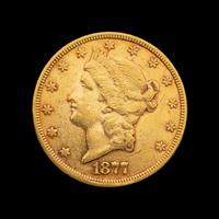 An 1877 Liberty Head $20 Gold Coin