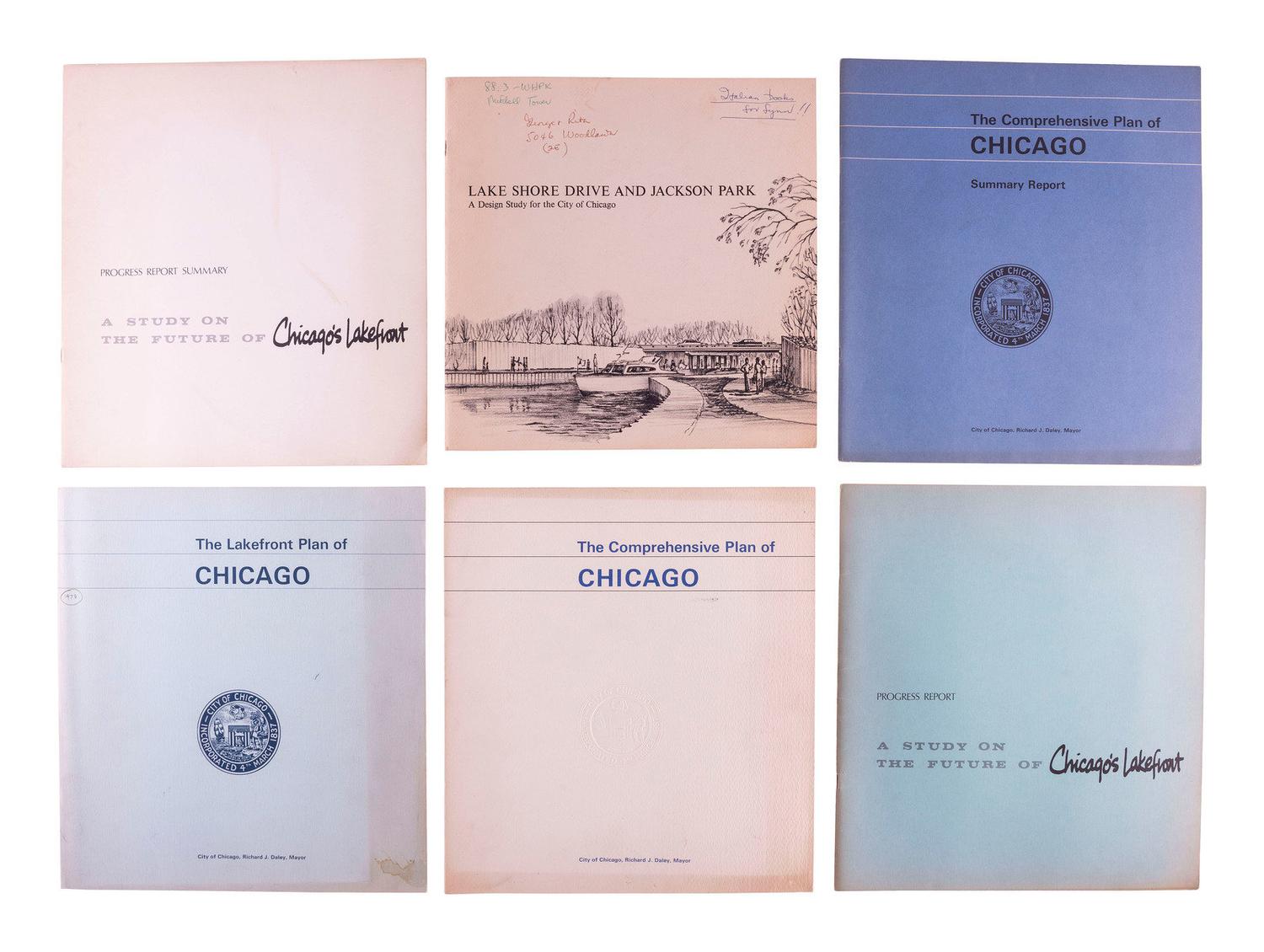 [CHICAGO - REAL ESTATE]. A group of architectural renderings and Lakefront development plans, comprising: