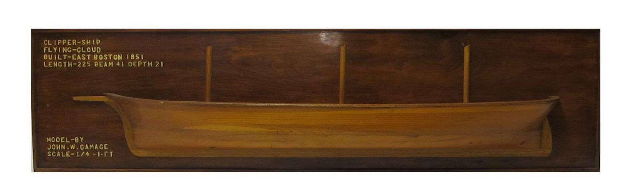 Half-hull ship model of the clipper ship "Flying Cloud" american, 19th/20th century