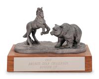 A 1987 Bronco Golf Challenge Runner Up Trophy Awarded To Mike Ditka Formerly Displayed at Mike Ditka's Restaurant