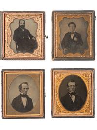 [EARLY PHOTOGRAPHY]. 40 assorted sixth and ninth plate ambrotype and tintype portraits of men, women, and children, incl. example by GUTEKUNST.