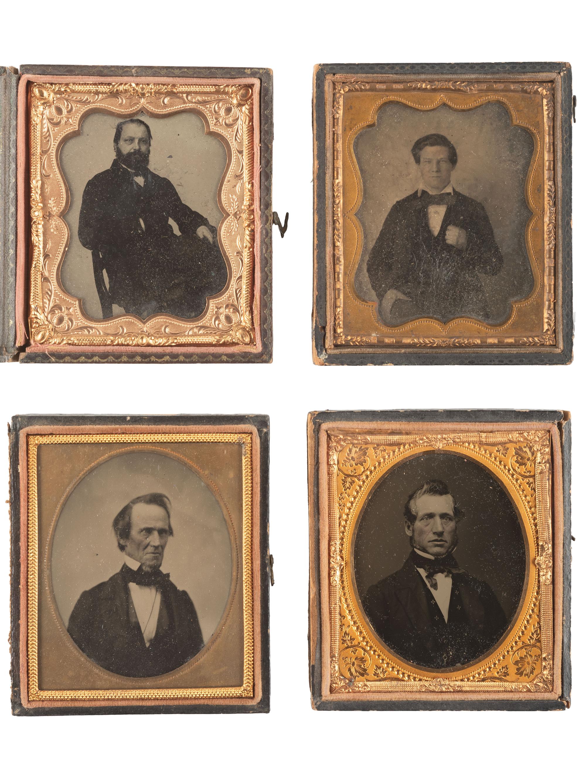 [EARLY PHOTOGRAPHY]. 40 assorted sixth and ninth plate ambrotype and tintype portraits of men, women, and children, incl. example by GUTEKUNST.