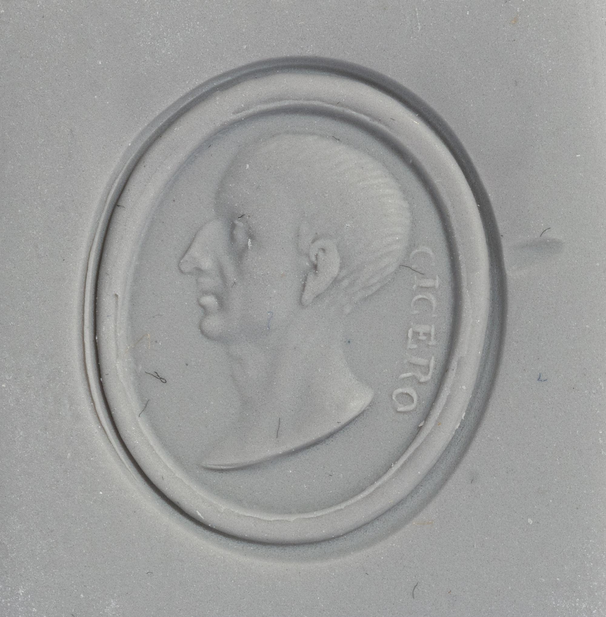 A Georgian Gold and Carnelian Intaglio Stamp with a Portrait Head of the Roman Cicero