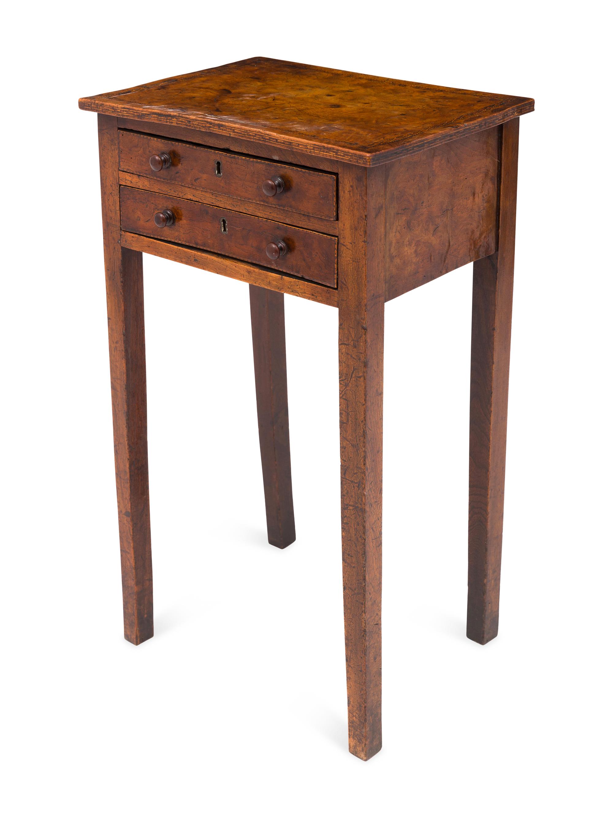 An English Yew and Mahogany Side Table