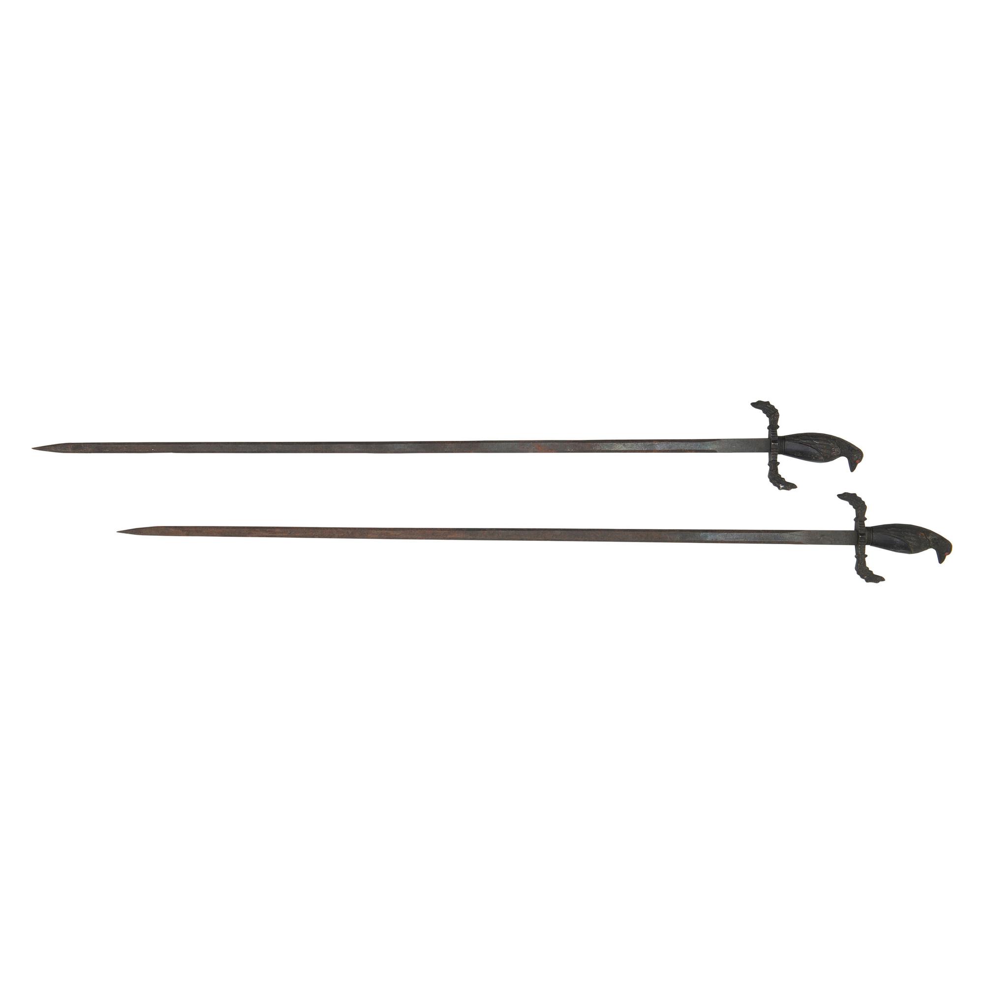 Pair of Raven Pommel Court Swords