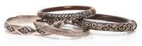 A Collection of Silver and Bamboo Bangle Bracelets, 119.90 dwts.
