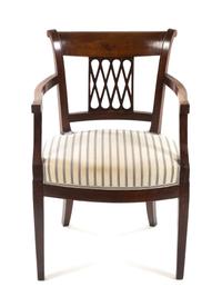 An Italian Walnut Armchair Height 33 1/2 inches. — LATE 18TH CENTURY