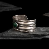 Early Navajo Ingot and Cerillos Turquoise Cuff Bracelet
