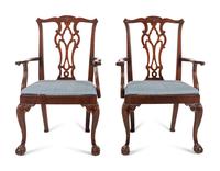 A Pair of George III Style Mahogany Armchairs