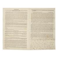 [African-Americana] Wright, Elizur, Jr. Autograph Letter, signed, on a Printed Circular Regarding the Abolition of Slavery in Washington, D.C.